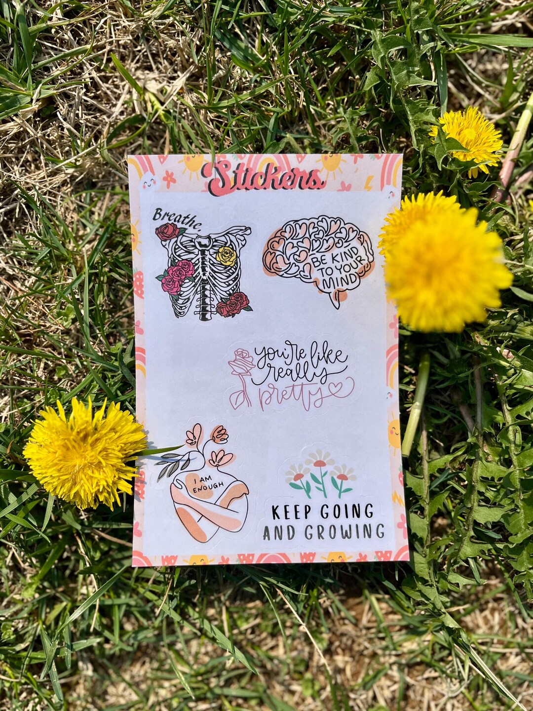 Mental Health Sticker Pack, Positive Affirmation Stickers, Self Care ...