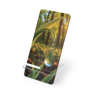 Water Droplet Macro Mobile Display Stand, Smartphone Holder Desk Accessories, Phone Stand Gift, Tech Gadgets