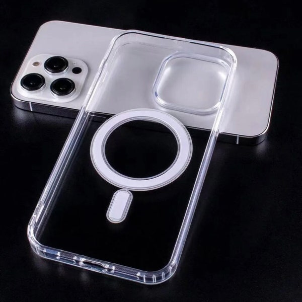 Iphone 11 12 13 14 Pro Max Mini Plus Case Clear MagSafe ShockProof