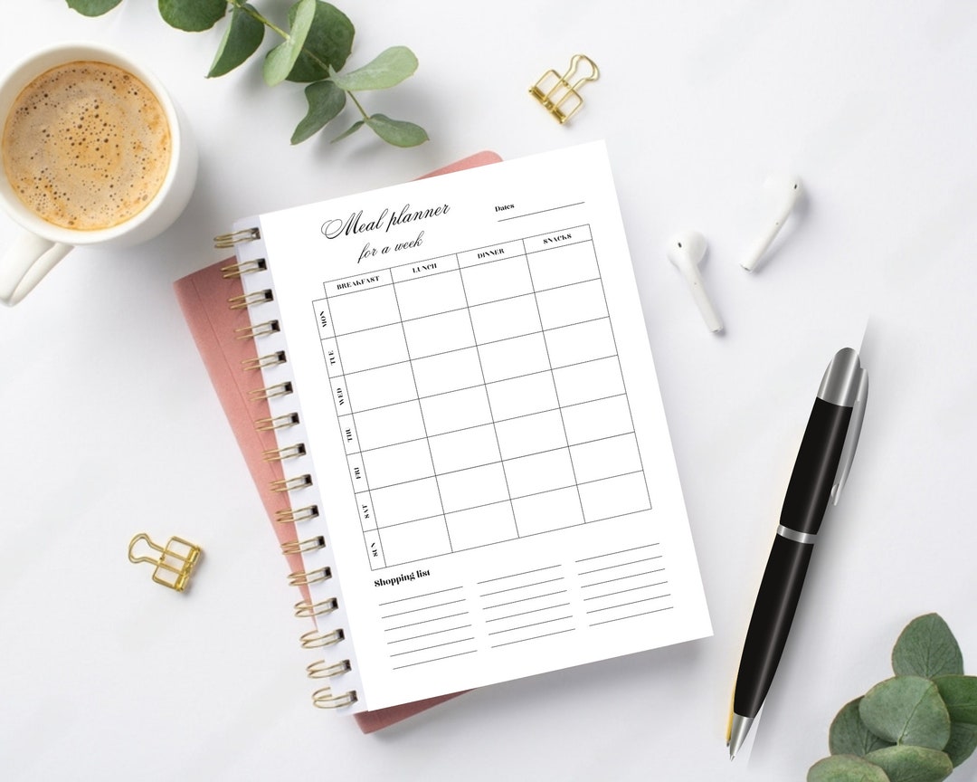 Meal Planner and Grocery List Weekly Meal Planner and - Etsy