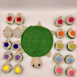 Schildkröten Memory Schildkröte gehäkelt Gedächtnisspiel für Kinder und Erwachsene