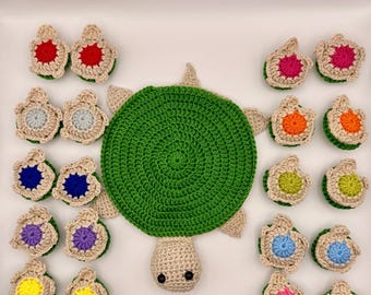 Schildkröten Memory Schildkröte gehäkelt Gedächtnisspiel für Kinder und Erwachsene