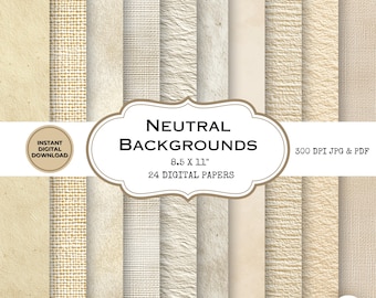 Papel digital con textura beige / Papel neutro para scrapbooking (24) (PDF)