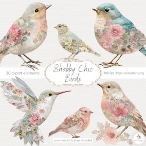 Vögel Clipart | Mixed Media Collage Kunst | Vogel Collage Kunst | Vogel png | Journal Fussy Schnitt | Kommerzielle Lizenz | Jetzt im Trend