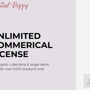 Licença Comercial ILIMITADA: Printables de Papoula Pintada