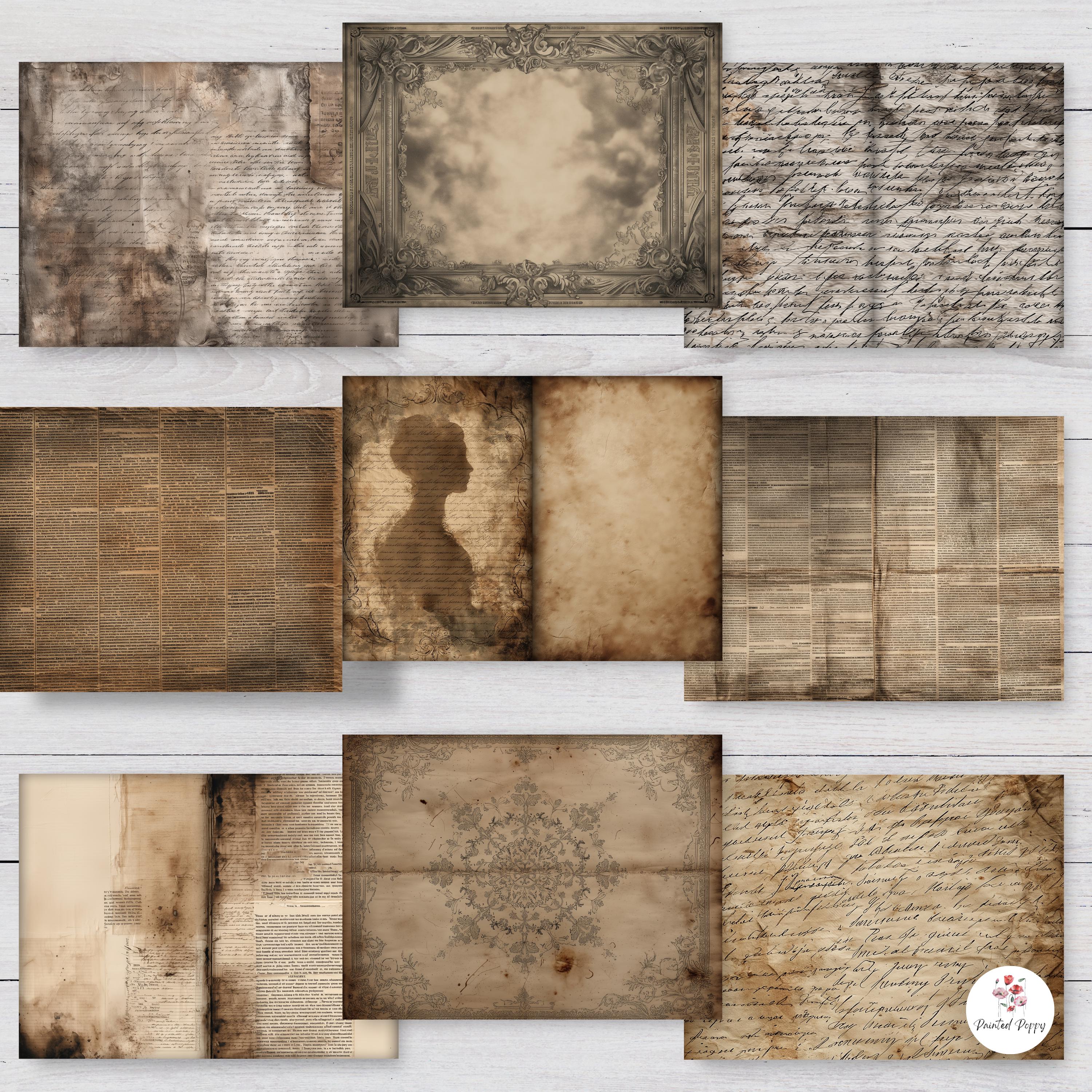 Vintage Grunge Digital Paper Mega Bundle (100 Pages) | Junk Journal ...