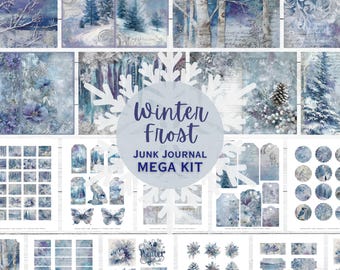 Kit diario spazzatura sul gelo invernale / Effimere innevate, animali della foresta (PDF e JPG)