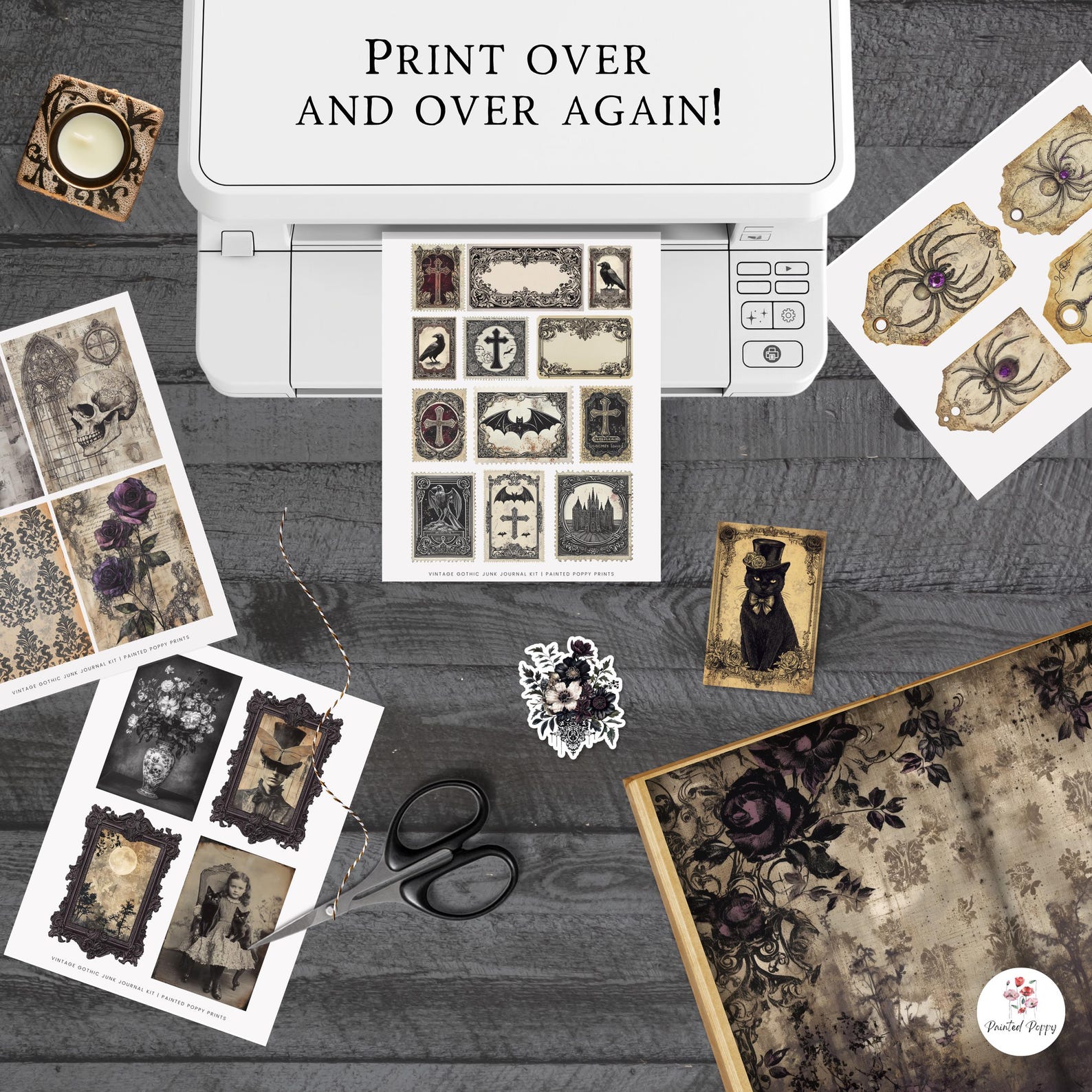Vintage Gothic Junk Journal Kit | Victorian Ephemera (PDF & JPG) - Etsy