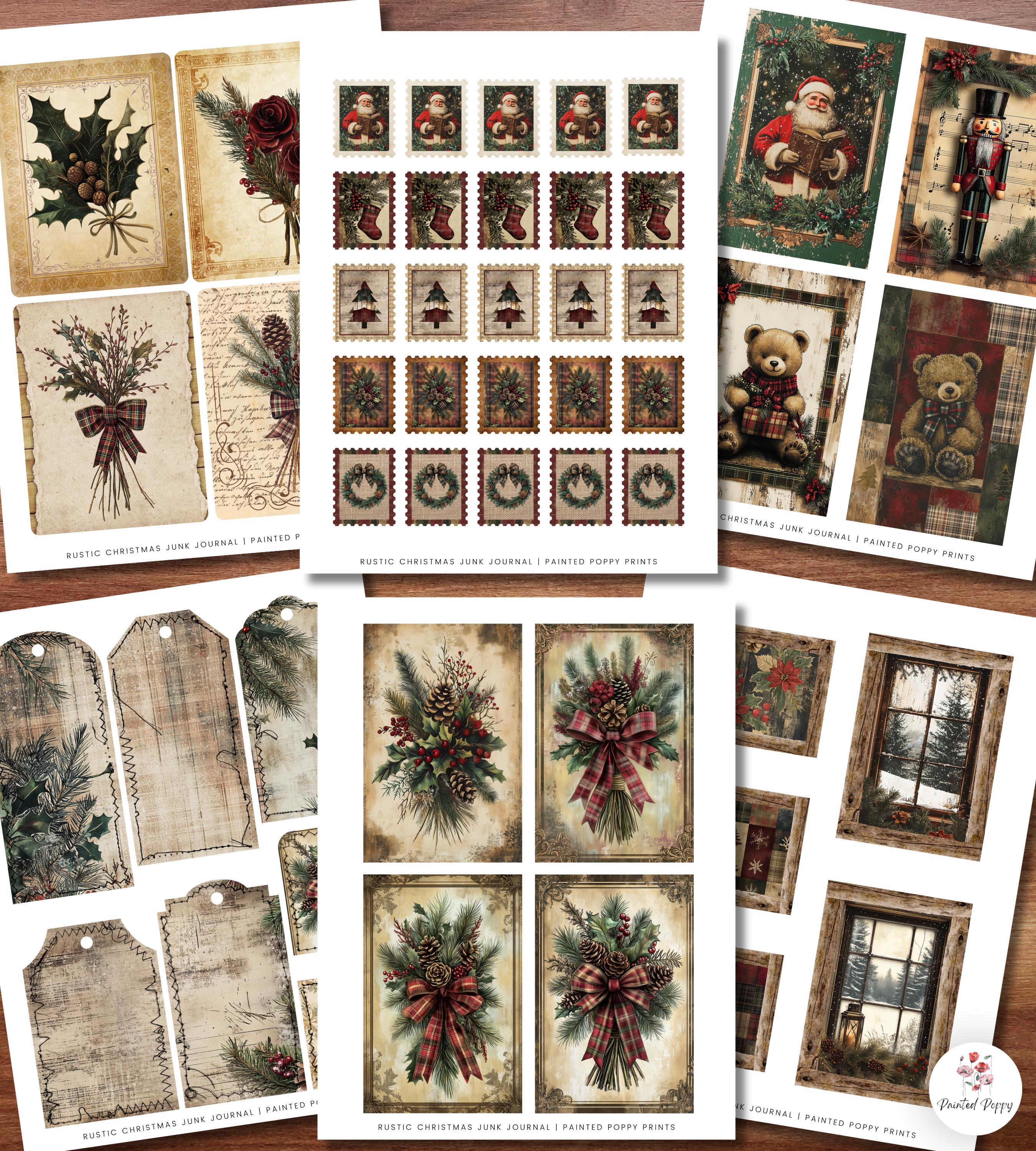 Rustic Christmas Junk Journal Mega Kit | Plaid Ephemera (PDF & JPG) - Etsy