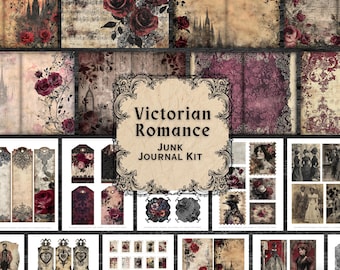 Victorian Gothic Junk Journal Kit | Vintage Ephemera (PDF & JPG)