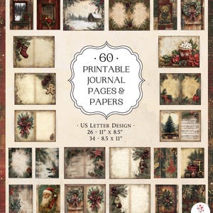 Rustic Christmas Junk Journal Mega Kit | Plaid Ephemera (PDF & JPG) - Etsy