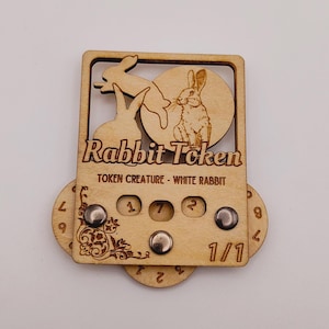 Contador de tokens de coelho de 3 dígitos (0-999) mtg proxy de madeira