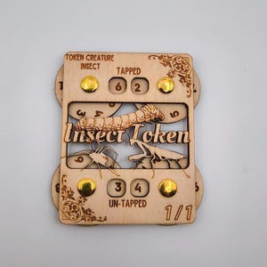 Dual 0-99 MTG Insect token counter/wood proxy, counts tapped and un-tapped