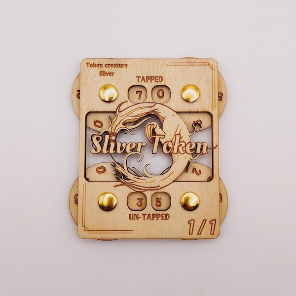 Dual 0-99 MTG Sliver token counter/wood proxy, counts tapped and un-tapped slivers