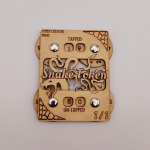 Contador de tokens de cobra MTG duplo 0-99/contagem de proxy de madeira de cobras viradas e não viradas