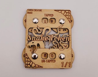 Dual 0-99 MTG Snake token counter/wood proxy count tapped & untapped snakes