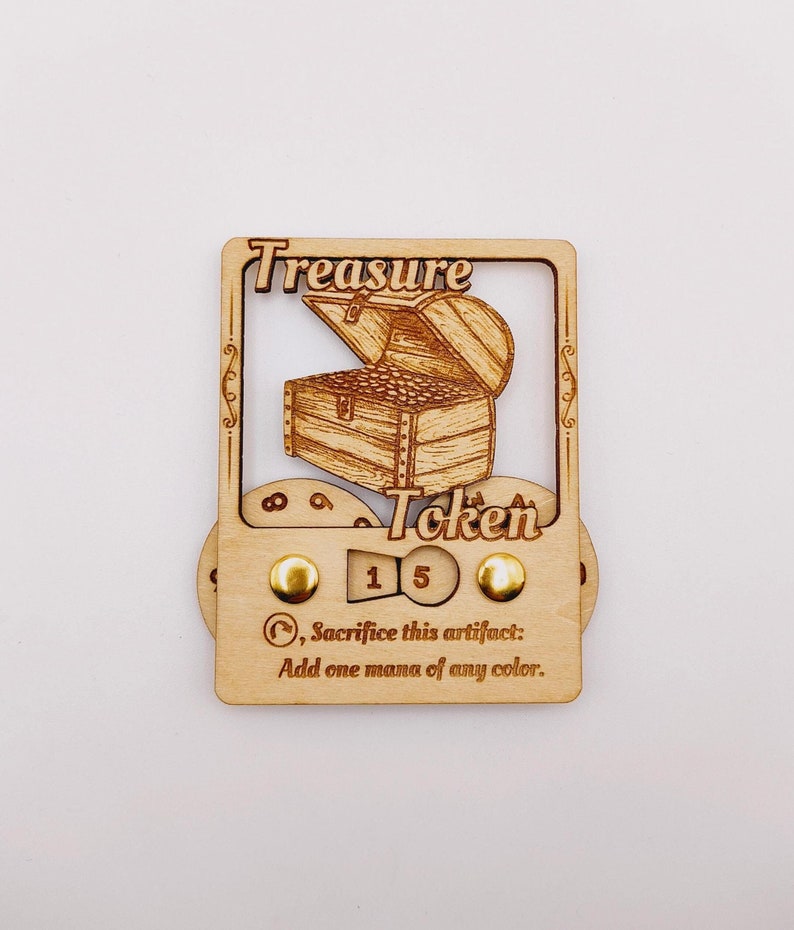 0-99 MTG Treasure token counter/wood proxy image 1