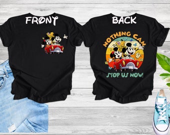 Retro Mickey and Minnie&#39;s Runaway Railway Nothing Can Stop Us Now Shirt, Runaway Railway Two-Sided Shirt, Mickey Railway Shirt, Disney Shirt