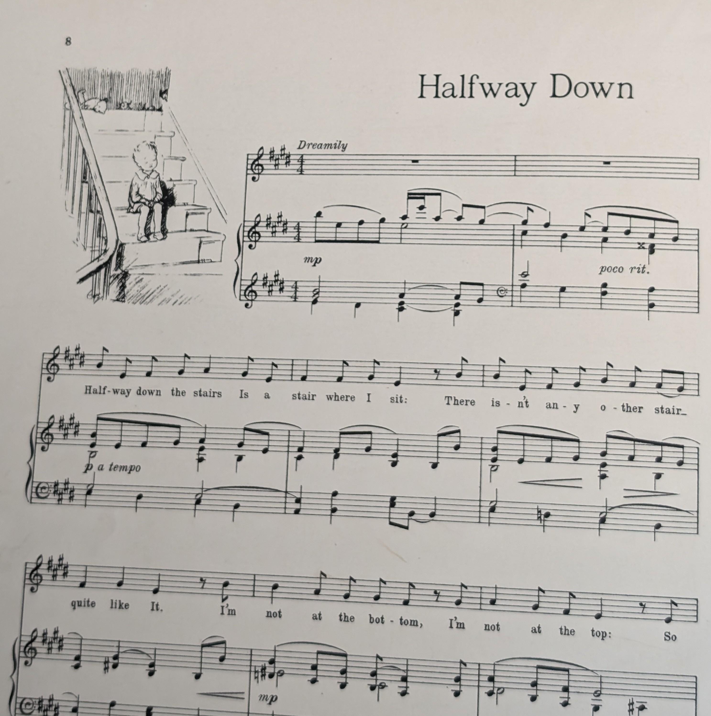 Halfway Down the Stairs Digital Sheet Music Download A A Milne the ...