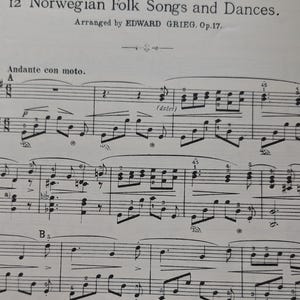 Edvard Grieg Twelve Norwegian Folk Songs.  Norway.  PDF Digital Sheet Music Download. 15 Pages. Intermediate/Advanced Level.