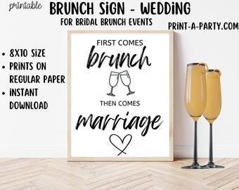 Printable Brunch Sign (8x10) - Wedding Shower Decor - Instant PDF Download