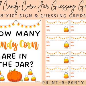 Fall Candy Corn Guessing Game How Many Candy Corns Are in Jar Fall ...