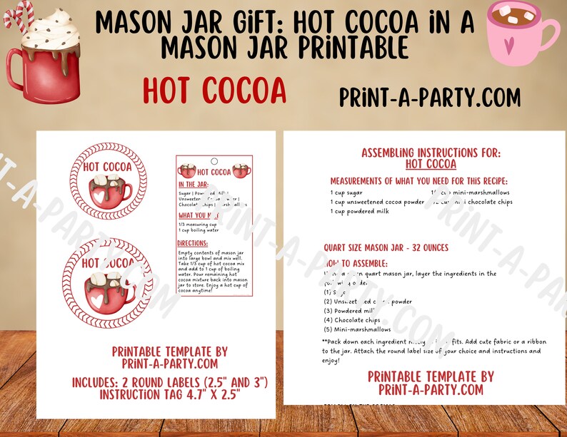 MASON JAR Hot Cocoa Gift | Hot Cocoa in a Mason Jar Set | Holiday Gift ...