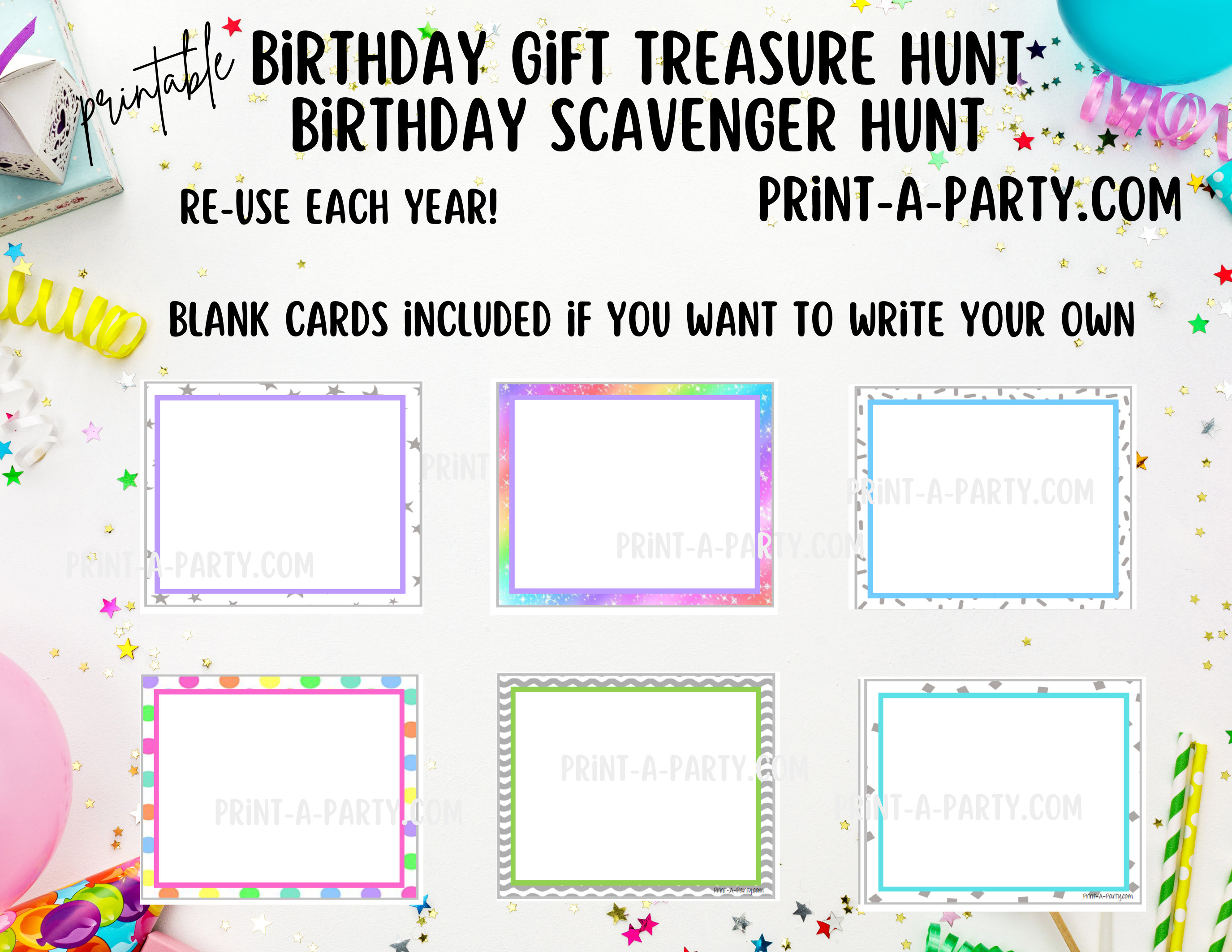 Birthday Scavenger Hunt Printable Clues for Kids – Fun Treasure Hunt ...