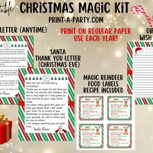 WEIHNACHTSZAUBER KIT | Buchstaben Weihnachtsmann (2) | Rentierfutter | Wunschliste | Wiederverwendung jedes Jahr | Lustiger Weihnachtszauber für Kinder | Nachricht vom Weihnachtsmann