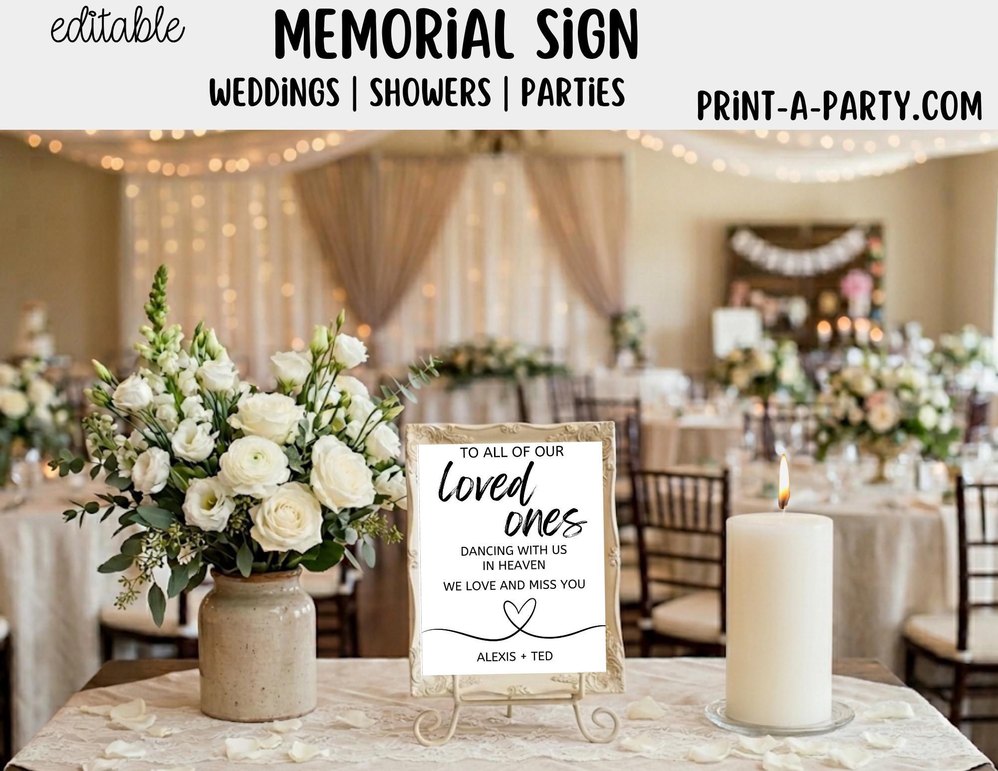 Editable Memorial Sign (8x10) – Classic Remembrance Canva Printable ...
