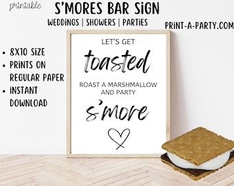 Printable S'mores Bar Sign (8x10) - Wedding Shower Decor - Instant PDF Download