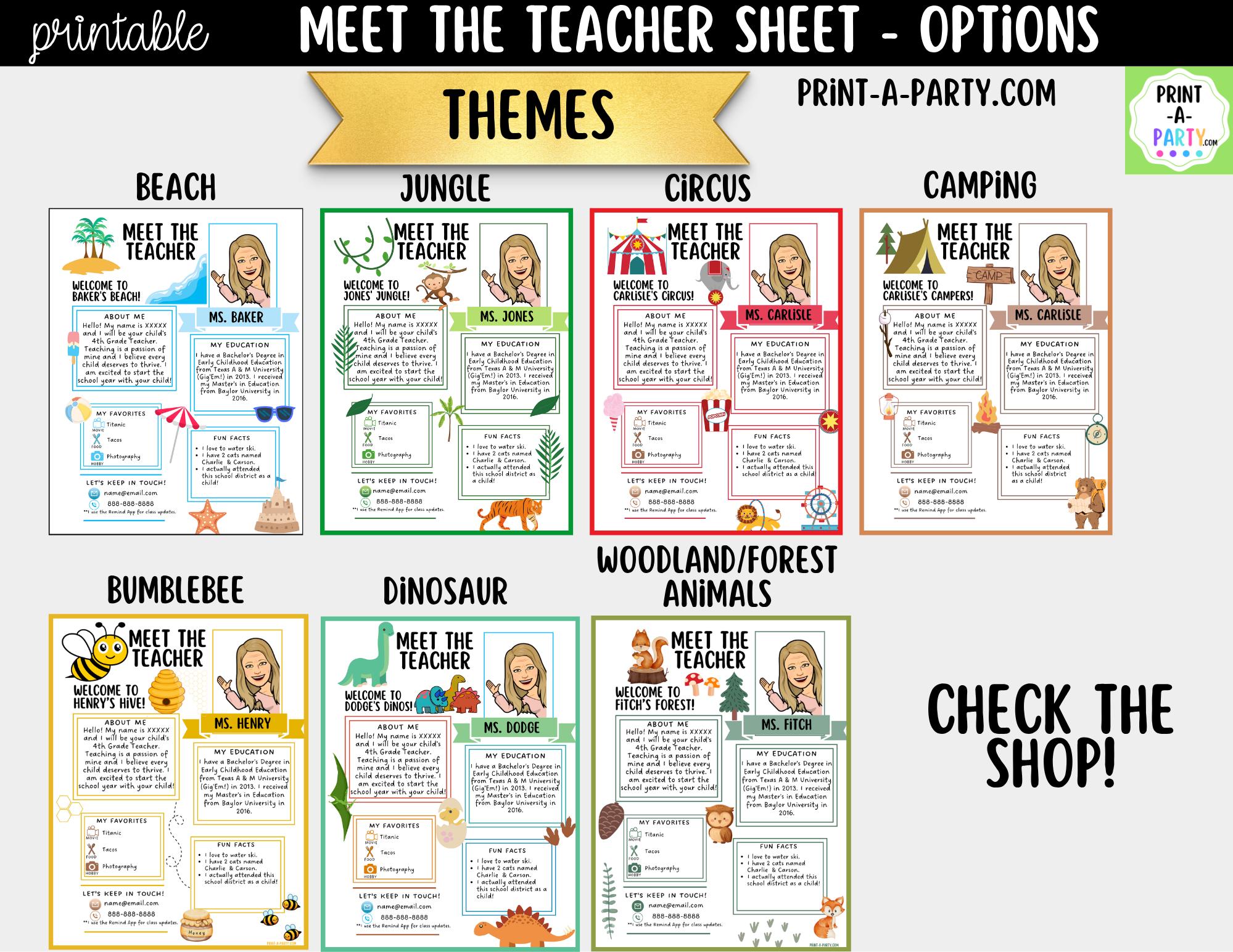Editable Meet the Teacher Beach Theme Canva Template | Editable Back to ...