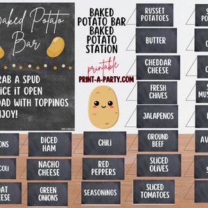 BAKED POTATO Bar | Baked Potato Station - Chalkboard | Make Your Own ...