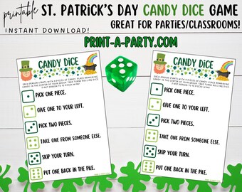 St. Patrick's Day Candy Dice Game | St. Patrick's Day Party Game | St. Patrick's Day Classroom Games | St. Patty's Day Games