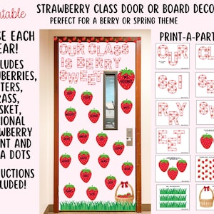 Strawberry Classroom Decor Kit: &quot;Our Class is Berry Sweet&quot; Printable Bulletin Board
