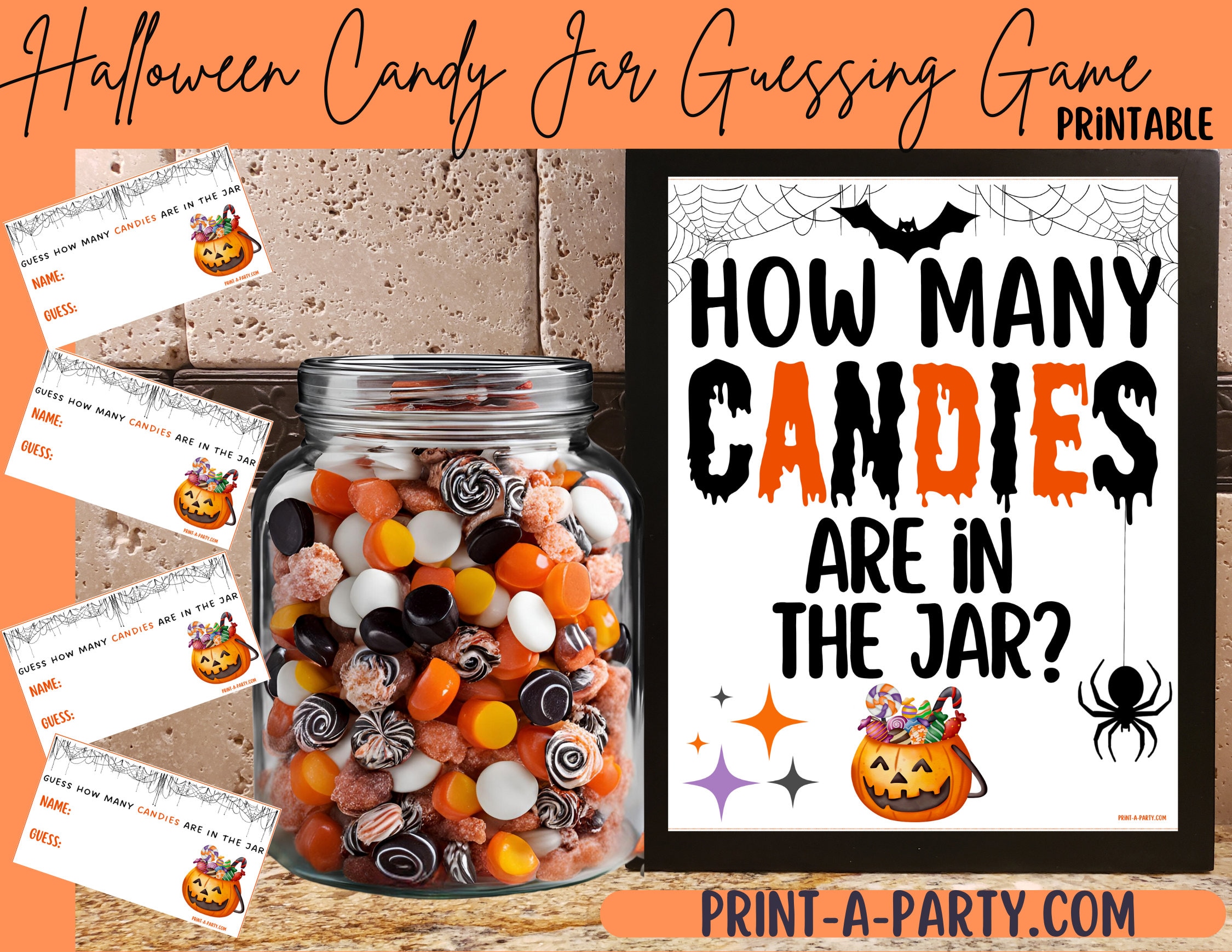 HALLOWEEN Candy Jar Guessing Game Halloween Party Activity