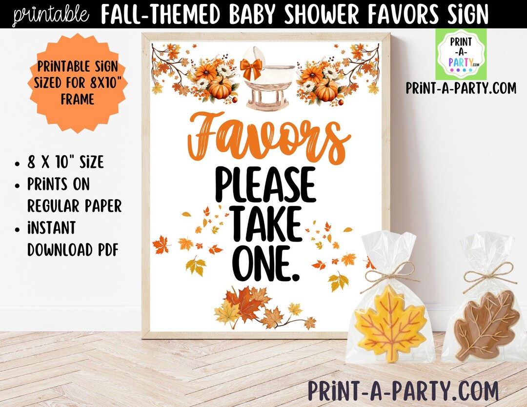Fall-themed Baby Shower Printable Favors Sign (8x10) – for Showers ...