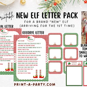 Paquete de notas de cartas imprimibles de ELF / NUEVO Elf / Cartas de bienvenida y despedida de elfos / Cartas y notas en blanco para promover o elogiar el comportamiento