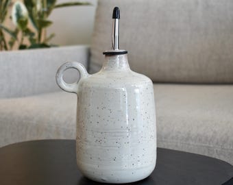 Handmade Oil Cruet: Neutral Palette