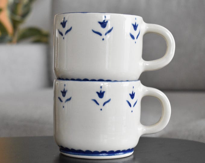 Handmade Pottery Mug: Heritage Blue