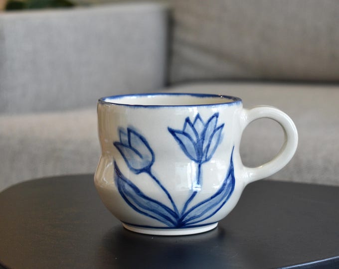 Handmade Pottery Mug: Heritage Blue
