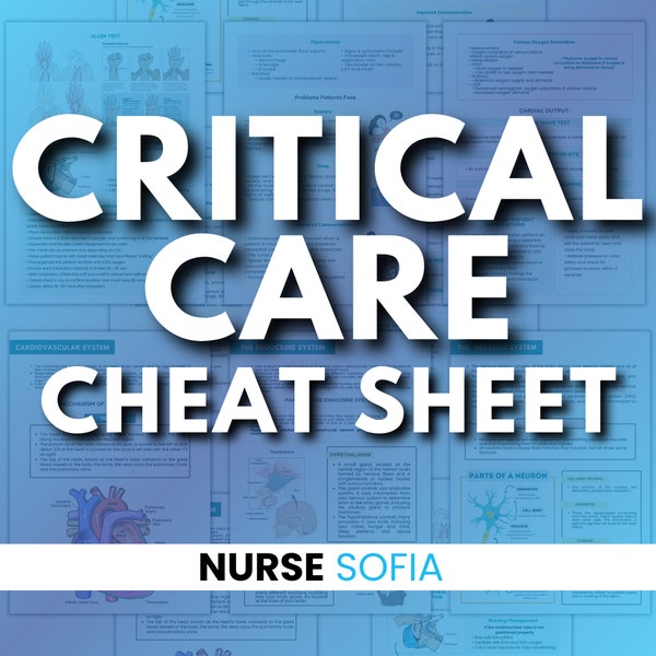 Critical Care Nurse Cheat Sheet - Etsy