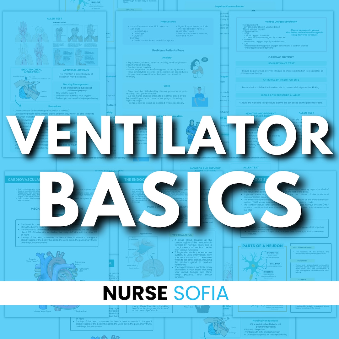 Ventilator Cheat Sheet Nurse Study Note Guide NCLEX Prep - Etsy