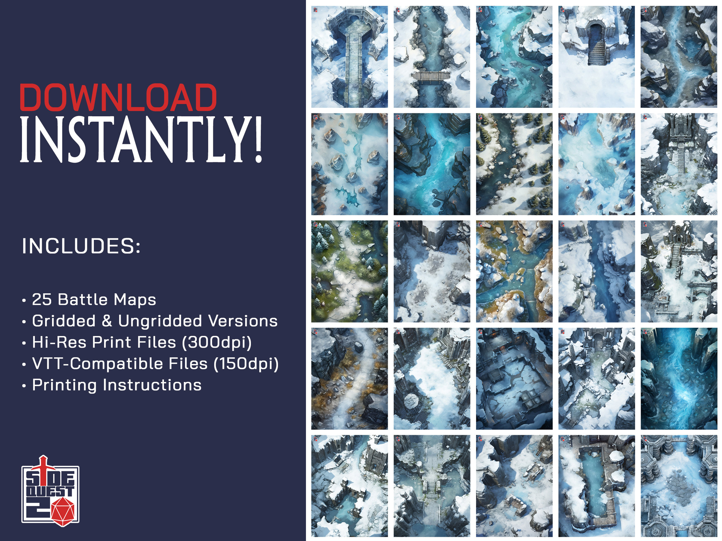 Rpg Arctic Races Arctic Wilds - TTRPG Fantasy Battle Maps for RPG, D&D, Pathfinder ...