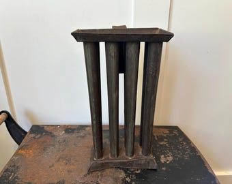 Antique Primitive Tin Metal 8 Hole Taper Candle Mold - collectible mold - Farmhouse Decor