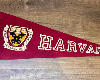 Rare Vintage Harvard Graduate School of Business Wool Felt Pennant – HBS Graduate School Ivy League Memorabilia, 1950s/1960s - College Decor