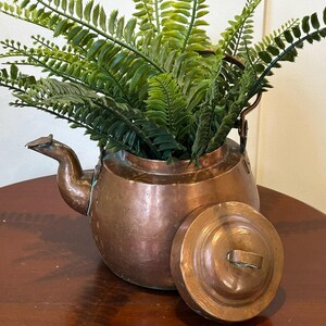 Antique Copper Teapot or Kettle with Gooseneck Spout Made in Sweden or Finland