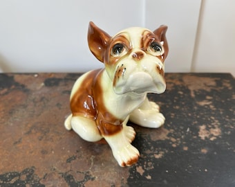 Vintage Wales Co French Bulldog Figurine Made in Japan | Mid Century Ceramic Frenchie Dog Statue | 1950s MCM Collectible Decor