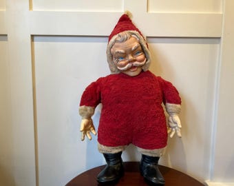 Vintage Roly Poly Santa Plush Toy, Celluloid Face, 1960s - Etsy