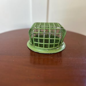 Vintage Large Caged Domed And Spike Bottom Green Metal 5.5 Inch Flower Frog - Farmhouse Decor